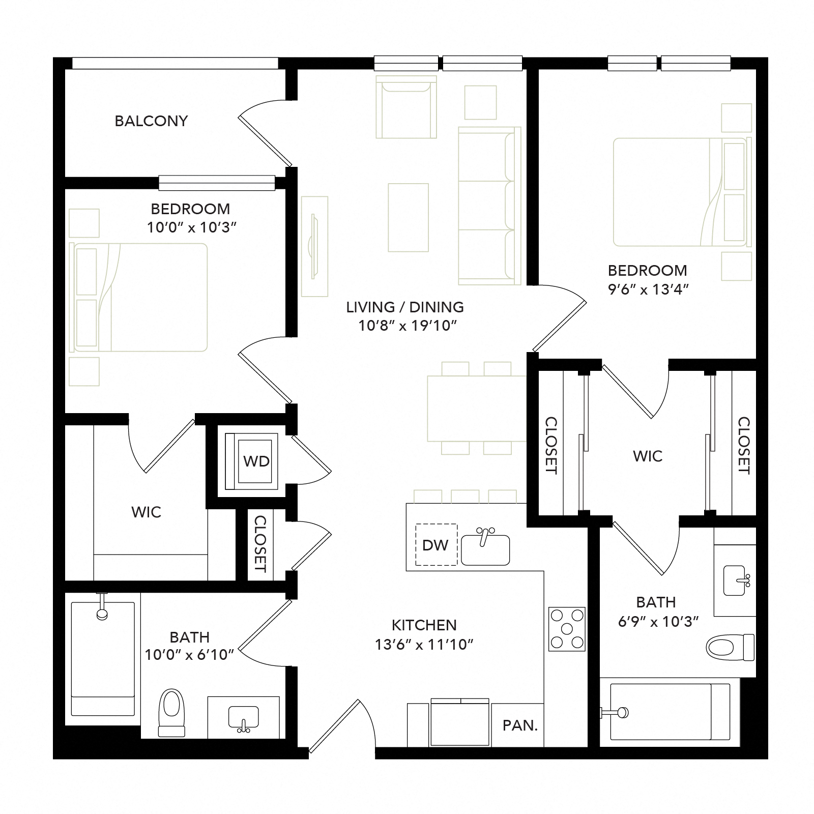 Floor plan layout diagram for B2